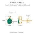 thumbnail image 6 of Rosec Jewels Emerald Turtle Earrings (1 Carat, AAAA Quality) Lab Grown Emerald Tortoise Earrings in Silver - Valentines Day Gift, 6 of 7