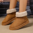thumbnail image 4 of FRSASU Suede Ankle Boots for Women Fleece Cozy Faux Lining Pull On Winter Outdoor Indoor Boots Brown, 4 of 9