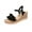 Black, variant on Womens Sandals Fashion Casual Summer Style Fish Mouth Ruffle Buckle Comfortable Thick-Soled Sandals