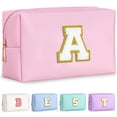 thumbnail image 1 of TOPEAST Regalos de Navidad – Bolsa de maquillaje Preppy, relleno de calcetines para niñas y mujeres | Bolsa de maquillaje inicial personalizada ? Bolsa de cosméticos impermeable de cuero | Regalos de, 1 of 5