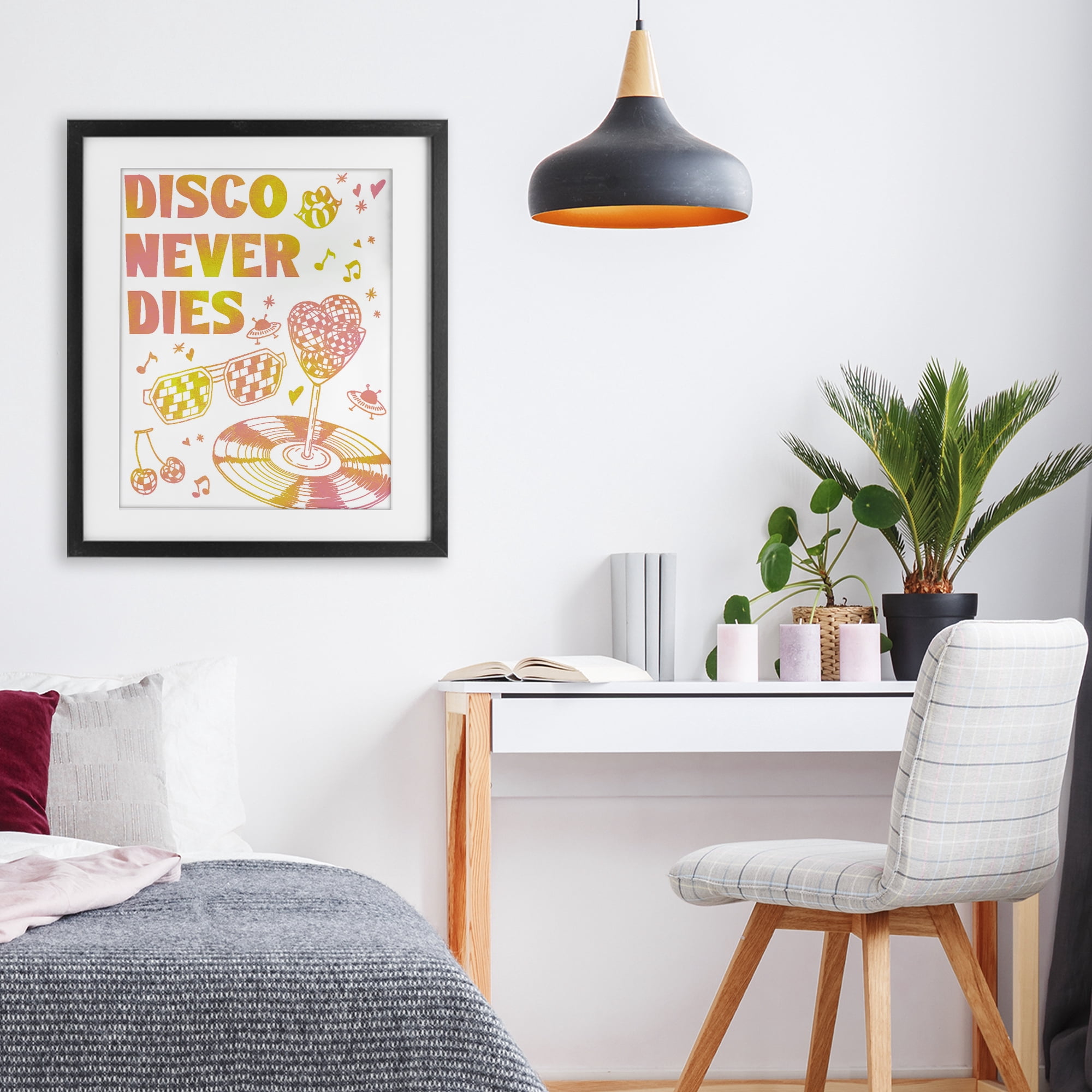 Stupell Industries Disco Never Dies Black Framed Print Under Glass, design by Ziwei Li
