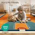 thumbnail image 4 of ODIKA 8'x10' Washable Area Rug Round Basketball Blanket Retro Stripe Frame Arc Motif Football for King Size Bedroom Under Bed, Master Suite, Non-Shedding, Easy Care, 4 of 7