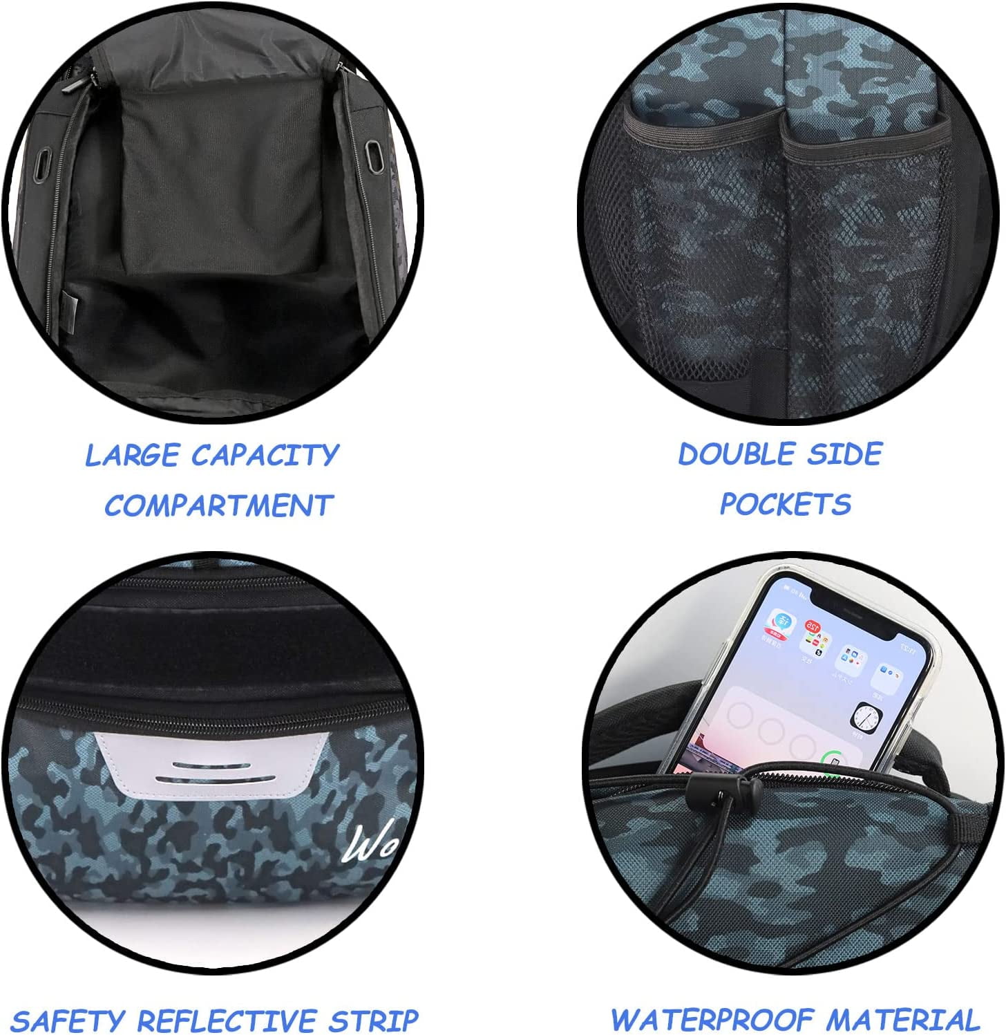 WOLT | Youth Baseball Bag--29L Backpack for Yout Boys Equipment Fence Hook Oxford Fabric New Camogrey