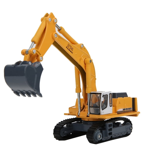 Excavadora de simulación 1:87 con pista enrollable, modelo de coche de ingeniería de aleación, regalo para niños