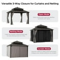 thumbnail image 5 of Sunjoy 12x10 Gazebo, Steel Hardtop Gazebo with Curtain and Netting - Brown Aluminum Posts,Kingston Series, 5 of 16