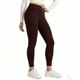 thumbnail image 4 of Gym Leggings for Women No Front Seam 22"/23" Inseam, High Waisted Buttery Soft Yoga Pants Coffee S, 4 of 7