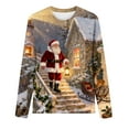 thumbnail image 5 of Womens Shirts Plus Size Long Sleeve Crewneck Christmas Tops Comfort Festival Party Wear Basic Tee Seasonal Print Casual Outfits, 5 of 5