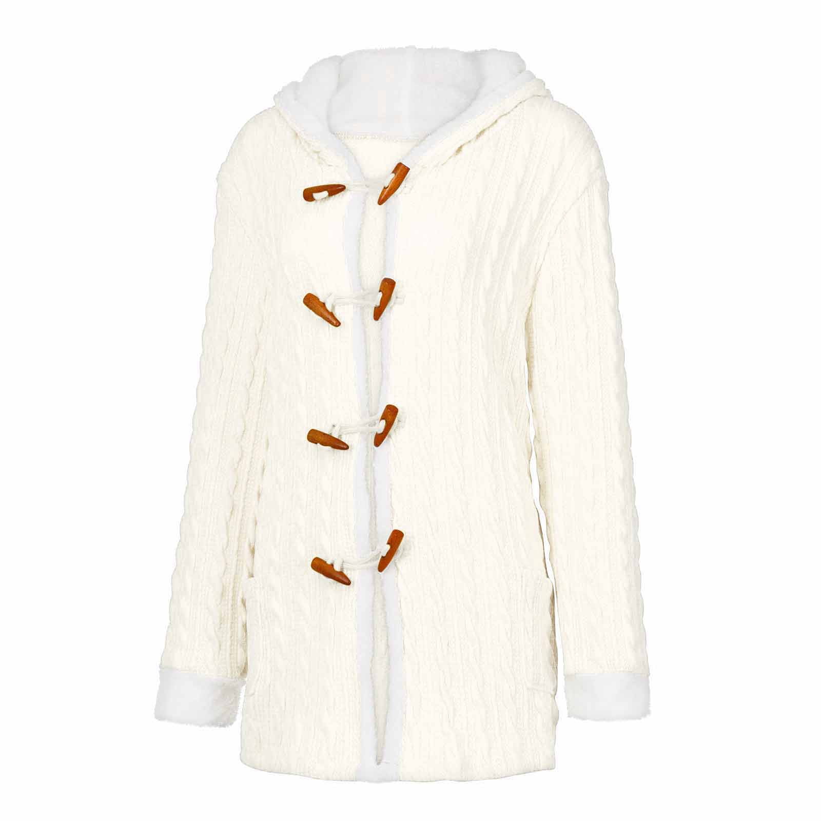 long thick hooded cardigan