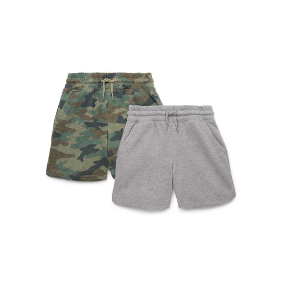 Wonder Nation Boys Knit Shorts, 2-Pack, Sizes 4-18 & Husky