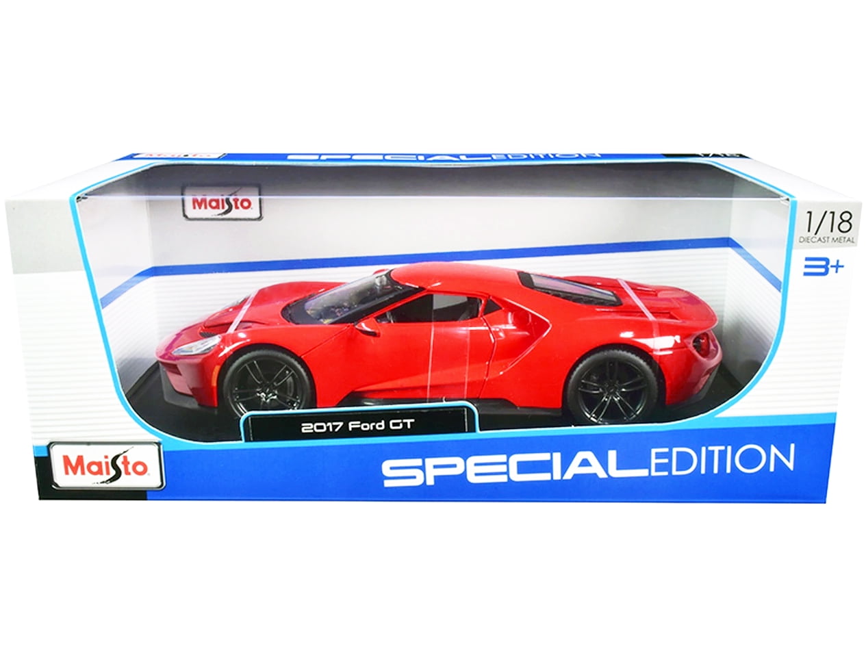 Maisto 2017 Ford GT Diecast Model Car, Red with Black Wheels