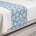 thumbnail image 2 of Floral Bed Runner, Continuous Happy Daisy Flowers Pastel Tones Sketch Retro Illustration, Decorative Accent Bedding Scarf for Hotels Homes and Guestrooms, Twin, Mustard Pale Sky Blue, by Ambesonne, 2 of 2
