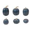 thumbnail image 4 of Fall Decor 10 PCS Speckled Navy Blue Foam Artificial Pumpkins Set Assorted Sizes Matte Pumpkin Ornaments Modern Autumn Harvest Thanksgiving Mantel Tiered Tray Home Decor, 4 of 6