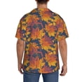 thumbnail image 3 of Lsque Vintage Abstract Maple Leaf Art print Men's Cuban Collar Short Sleeve Shirt Summer Beachwear Casual Button Down Fashionable Vacation Leisure Shirt-X-Large, 3 of 7