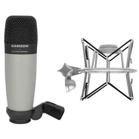 Samson C01 Studio Condenser Recording Microphone Mic + Spider Shock