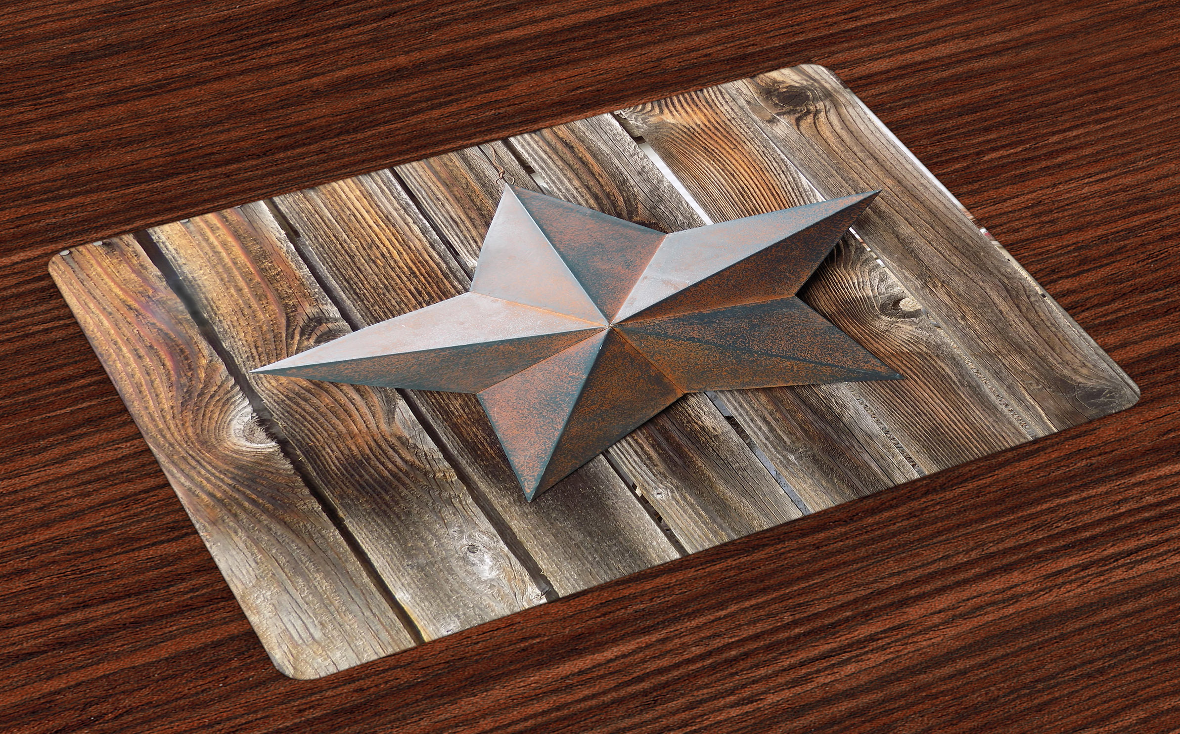 Primitive Country Placemats Set of 4 Antique Rusty Star Figure on the