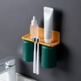 thumbnail image 2 of 2 Pcs Free Punching Wall Hanging Toothbrush Toothpaste Cup Hanging Holder Bathroom, 2 of 10