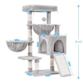 thumbnail image 3 of Cat Tree Hey-brother MPJ006SW para gatos de interior, color gris claro, 3 of 8