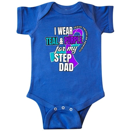 

Inktastic Suicide Prevention I Wear Teal and Purple for My Step Dad Gift Baby Boy or Baby Girl Bodysuit