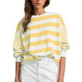 thumbnail image 1 of cfhntfmh Chandails pour Femmes Ample Col Rond Imprimé Chandail Hauts Automne Détente Manches Longues Vêtements de Mode, 1 of 6