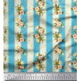 thumbnail image 1 of Soimoi Rayon Fabric Stripe,Leaves & Rose Floral Print Sewing Fabric Yard 56 Inch Wide, 1 of 3