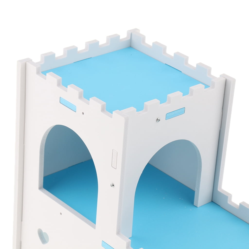 Exquisite Small Pet Sleeping Toy Hamster Lookout House Hamster House Cage Blue