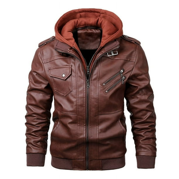 Chaqueta de motociclista de cuero sintético para hombre, chaqueta elegante, reflectante, retro, informal, de moda, para primavera y otoño