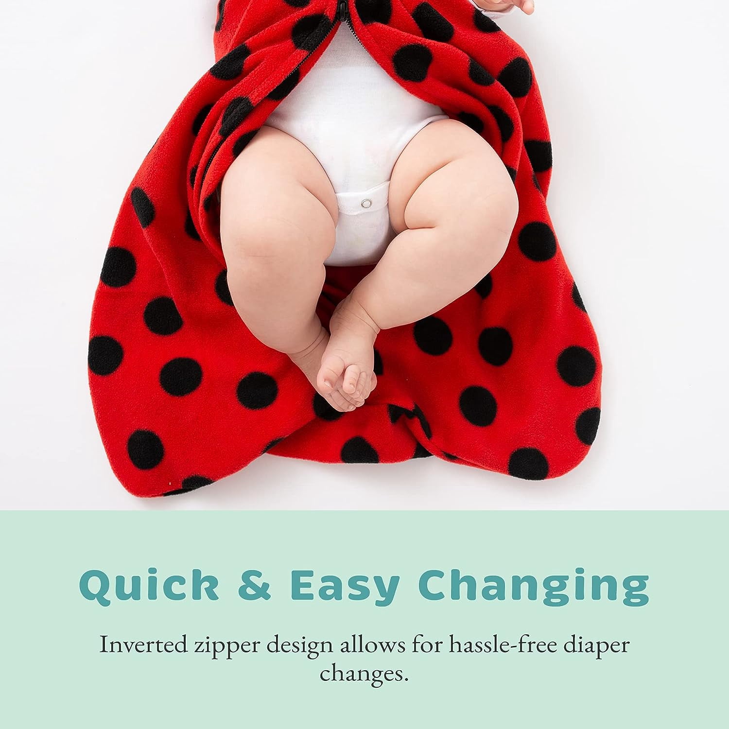Cuddle Club Fleece Sleep Sack Swaddle Blanket Baby Sleeping Bag, Bear Caterpillar Large