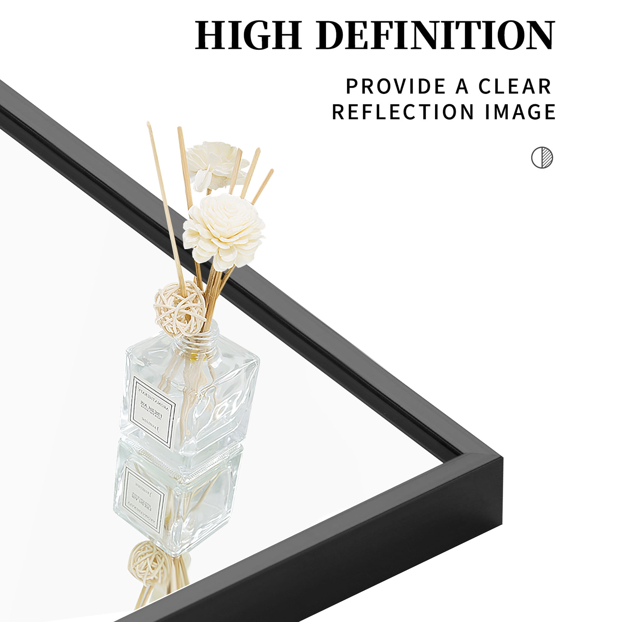 MAYEERTY 71"x32" Aluminum Alloy Rectangluar Full Length Hanging Mirror Black