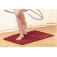 thumbnail image 3 of 1 Small Clara Clark Bath Mat Bathroom Rug - Absorbent Memory Foam Bath Rugs - Non-Slip, Thick, Cozy Velvet Feel Microfiber Bathrug, Plush Shower, Toilet- Floor Bathmats Carpet - Red - 17"x24", 3 of 4