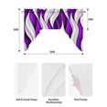 thumbnail image 5 of Purple White Moire Swag Valances for Windows, Small Curtains Drapes, Modern Abstract Art Kitchen Window Curtains Over Sink Rod Pocket Window Treatment Valance for Bedroom/Bathroom 56"x36", 5 of 5