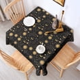 thumbnail image 2 of Black Sun Moon Cloud Star Pattern Square Tablecloth,Waterproof Square Table Cover,Wipeable Spillproof Washable Table Cover for Home Kitchen Party Decor 60"x60"(152x152cm), 2 of 6