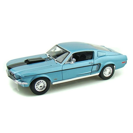 Ford Cobra Jet - 1968 Ford Mustang GT Cobra Jet, Blue - Maisto Special Edition 31167 - 1/18 Scale Diecast Model Toy Car