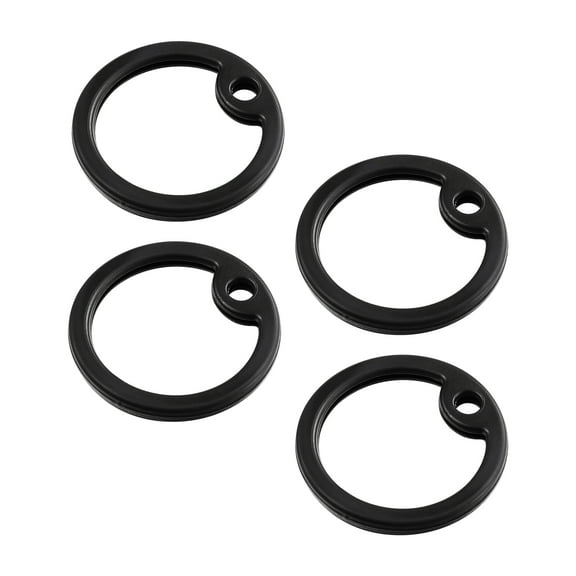 BESTOYARD 4Pcs Dog Collar Rings for Tags Black Round Dog Tag for Collar Pet Owners