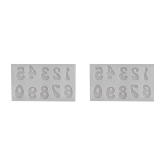 Bearachild Moldes para fondant, molde en relieve, fundición de caramelo, número de postre/gris claro Número/Gris claro 2piezas Bearachild CBP264104