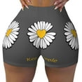 thumbnail image 2 of Lsque Keep Life Simple Daisy Flower Pattern High Waisted Biker Shorts for Women-Tummy Control Fitness Athletic Workout Running Yoga Gym Shorts,Moisture-Wicking-Large, 2 of 9