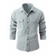 thumbnail image 1 of Blusa y camisa de manga larga con cuello vuelto para hombre, holgada, con solapa y botones, deportiva, de manga larga y solapa., 1 of 8