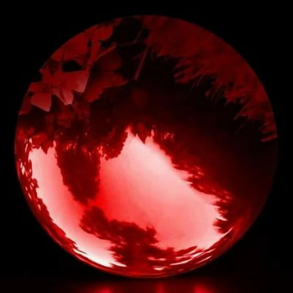 Beaupretty Decorative Dark Red Stainless Steel Gazing Globe for Patio and Garden Spaces