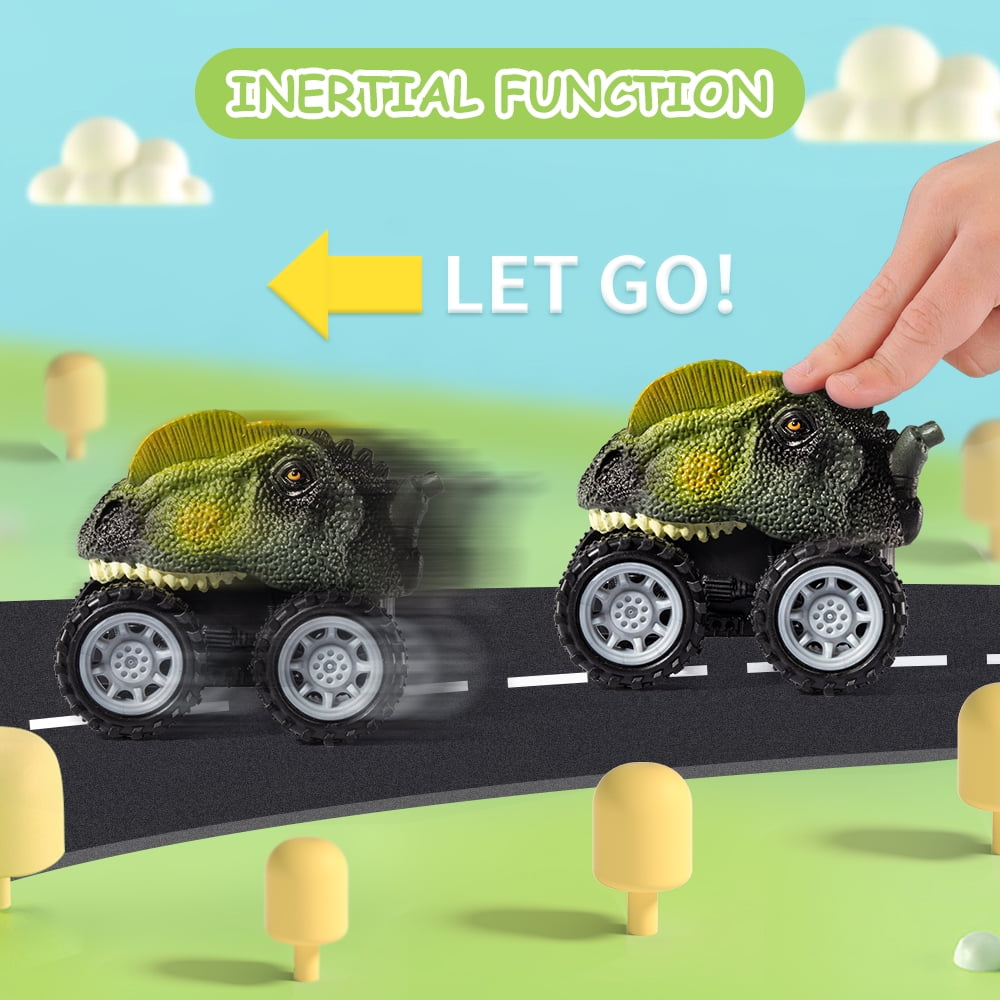 Lucky Doug Dinosaur Car Toys for Toddlers Ages 3-6 Years Old Boys, Dinosaur Transport Truck Toys with Light Sound, 3 4 5 6 Years Old Kids Boys Gifts