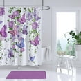 thumbnail image 4 of Purple Shower Curtain Butterfly Shower Curtains for Bathroom, Spring Shower Curtain Lavender Lilac Pink Floral Shower Curtain with 12 Hooks, Machine Washable Waterproof Fabric, 72X72 Inches, 4 of 6
