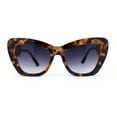 thumbnail image 2 of Womens Mod Cat Eye Thick Plastic Fashion Sunglasses Tortoise Smoke, 2 of 4