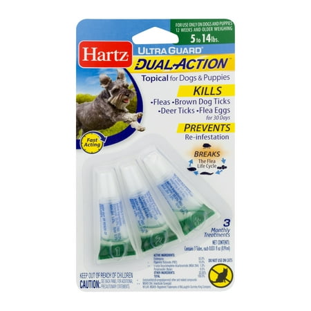 Hartz UltraGuard Dual Action Flea & Tick Topical for Small Dogs, 3 Monthly (Best Homemade Flea Dip For Dogs)
