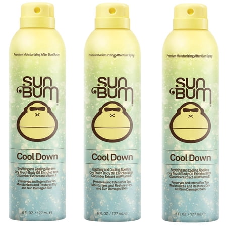 Sun Bum Cool Down Hydrating After Sun Spray fldgpO, 6oz Bottle, Hypoallergenic, Aloe, Cocoa Butter, 3 Pack