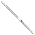 thumbnail image 5 of Auriga 925 Sterling Silver Curb Link Id Bracelet 8.5 inch for Women(L- 8.5inch, W- 8mm), 5 of 6