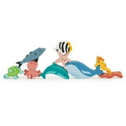 Mentari Toys - Happy Stacking Ocean - with Drawstring Bag for Easy Storage - Age 18M+