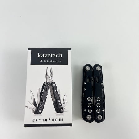 kazetach Multi-tool knives Multitool Pliers Pocket Knife Camping Tool Hiking Gear 14 in 1 Multi Tool Knife Pliers Saw Bottle Opener Safety Lock Nylon Sheath Multitool