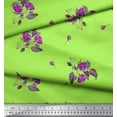 thumbnail image 2 of Soimoi Green Rayon Fabric Leaves & Alba Rose Floral Fabric Prints By Yard 56 Inch Wide, 2 of 3