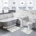 thumbnail image 6 of Teal Seahorse Starfish Bathroom Rugs Set Summer Beach Coral Shell Watercolor Non Slip Absorbent Soft Bath Mats 3 Piece Set with Bathroom Rug, U-Shaped Floor Mat, Toilet Seat Cover Small Size, 6 of 9