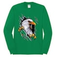 thumbnail image 2 of Torn Ripped Eagle Claws Animal Lover Mens Long Sleeve Shirt, Kelly, Large, 2 of 3