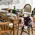 thumbnail image 4 of SM-XLHN Pink Jack-O-Lantern Pumpkin Bat Halloween Table Runner, Holiday Kitchen Dining Table Decoration for Indoor Outdoor Home Party Decor 13 x 72 Inch, 4 of 6
