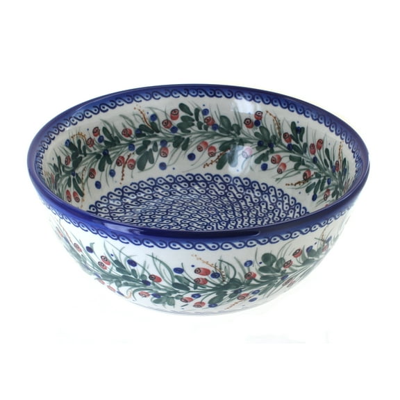 Blue Rose Polish Pottery Berry Large Bowl